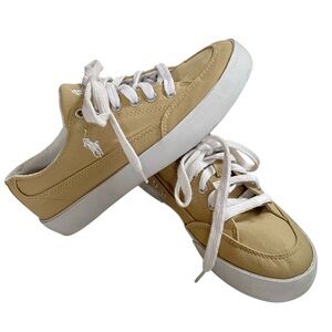 Polo by Ralph Lauren Khaki Canvas Sneakers Sz 8